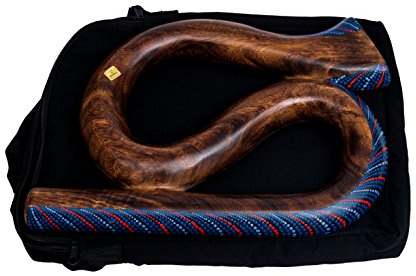 Reise Didgeridoo S-Form aus Suarholz – handgefertigt & handbemalt in Dotpoint – kompaktes Profi-Didgeridoo inkl. Tragetasche