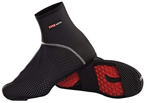 CYCEARTH Vélo Chaussures Couvre VTT Vélo Couvre-Chaussures Imperméable Windrproof Chaud Thermique Polaire (XL (45-46))