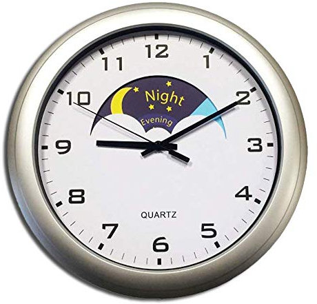 Ravencourt Living Day And Night Wall Clock, 12 Face, For Dementia, Autism, Children, High Contrast, Easy To Read, Quartz Mechanism, Battery Powered