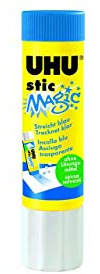 UHU stic Magic Klebestift, Streicht blau, trocknet Klar, 21 g