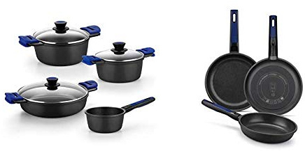 BRA Advanced - Batería de 4 piezas de aluminio fundido con antiadherente + Advanced - Lote de sartenes, aluminio fundido con antiadherente, sin PFOA