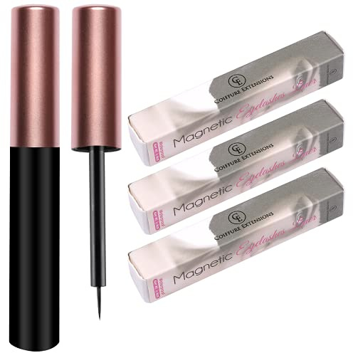 [3 Pack] Coiffure Extensions Magnetic Eyeliner, Black, Waterproof, Natural Looking, Smudge Proof Magnetic Eyelashes Eyeliner