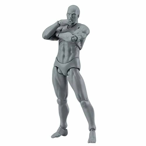 ausuky Zeichenfiguren für Künstler Action Figur Modell Mannequin/Frau Kit (Grau, Herren)