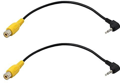 PNGKNYOCN 2,5 mm auf Cinch-Kabel, 2 Stück, 2,5 mm Rückfahrkamera-Stecker auf Cinch-Kabel, GPS-Navigator, Video, AV-Eingang, Adapterkabel (20 cm)