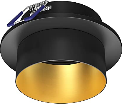 ledscom.de Cadre de montage au plafond KRON, rond, noir/or mat