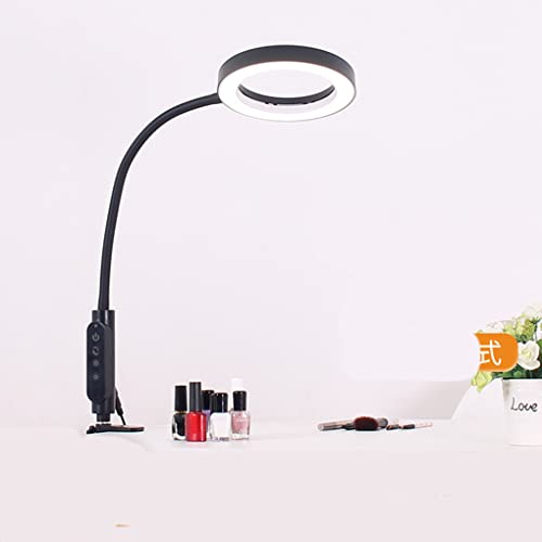 SXYSXYSXY Klemmlampe LED Schreibtischlampe 12W Leselampe Flexibles Klemmlicht 3 Farb & 5 Helligkeitsstufen Schwanenhals Klemmleuchte für Schlafzimmer Augenpflege Büro Tischlampe Schwarz