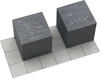 嘉信誉 Tellurium (Te) Dichtewürfel, Laborqualität, präzise über 99,9 % hochrein, verwendet für Laborversuche, persönliche Hobbys und Sammlungen (Größe: 10 mm, Farbe: matt)