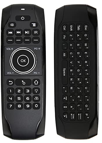 Goshyda Télécommande Vocale, Mini Clavier sans Fil de Remplacement Bluetooth Rétroéclairé, Télécommande IR Learning Air Mouse, pour TV Box Ordinateur PC(Version Bluetooth G7BTS sans récepteur)