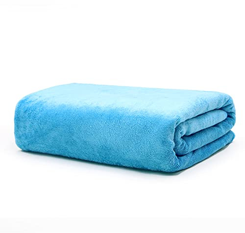 Asciugamano da bagno grande, asciugamani in cotone più spesso, lenzuola per salone di bellezza, blu lago, 200x100 cm