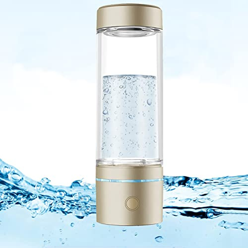 Generador de hidrógeno,Generador de agua Ionizado con tecnología SPE y PEM Botella de agua de hidrógeno con efecto de luces coloridas portátiles,Concentración de hidrógeno hasta 4500 PPB,240ml