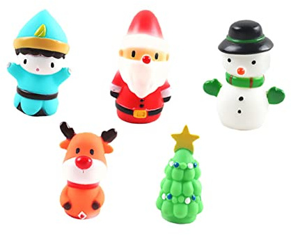 SAFIGLE 5stücke Teiliges Weihnachts-fingerpuppen Vinyl Lustige Weihnachtsfiguren Für Rollenspielspielzeug Für Kreative Aktivitäten Und Familienzeit Inklusive Elch Weihnachtsmann