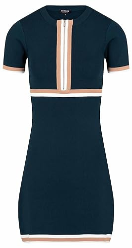 Morgan Vestido ajustado con cremallera y bandas Verde L