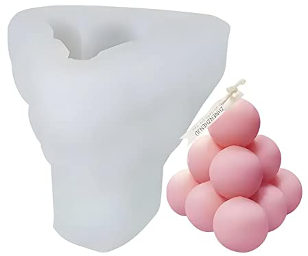 Silikon Kerzenform, Bubble Pyramide, 92 x 85 mm, 125 ml Silikonform 3D Kerzengießen Gussform Form Kerzen Herstellung Seifenform Kerze Basteln Party Dekoration DIY Design modern