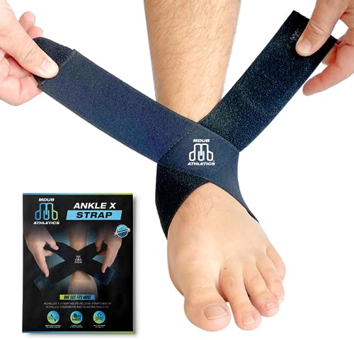MDUB Ankle X Strap for Achilles Tendon and Planter Fasciitis Support, 1 Pack, Ankle Tendonitis Pain Relief Support Brace, Hiking, Soccer, Basketball, Running, Tennis, Volleyball & Pickleball