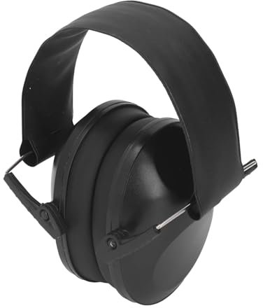 Orejeras con cancelación de ruido, orejeras protectoras auditivas con cancelación de ruido, lectura, mantienen el medio ambiente, diadema de plástico ajustable para la escuela para estudiar (negro)