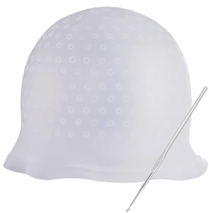 1 Stück Highlight Haarkappe mit Strähnennadel, Silikon Färbehaube wiederverwendbar für Salon & Heimgebrauch, Professionelle Friseurkappe zum Haarefärben mit Inklusiv