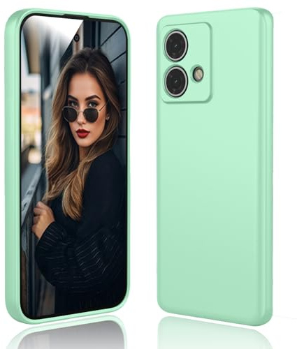 DESSEN Funda para Motorola Moto Edge 40 Neo - Líquida Silicona Carcasa con Forro de Microfibra Antiarañazos Delgada y Suave TPU Cover Anti-Choques Protectora Case, Verde Claro