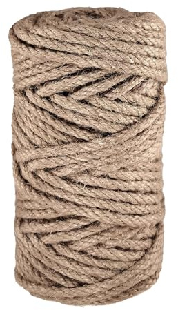 Natürliches Hanfseil, langlebige Hanffaserschnur für Garten, Bindung, Camping, umweltfreundlich, vielseitig einsetzbar (6 mm x 50 m)