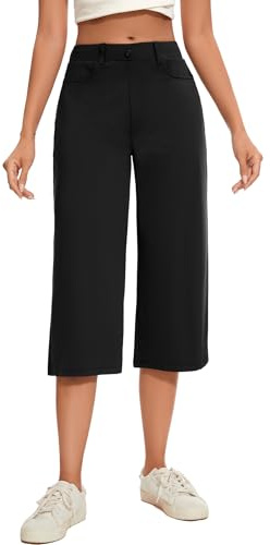 Safort Pantaloni Capri Donna Estate 3/4 Gamba Larga con Tasche Culotte per Fitness, Allenamento e Tempo Libero, S-XXL
