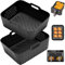 HAUXEL Silicone Air Fryer Liners for Ninja Double Stack Air Fryer XL SL400UK 9.5L, Compatible with COSORI Dual Air Fryer 8.5L, 2pcs Reusable Air Fryer Accessories, Black
