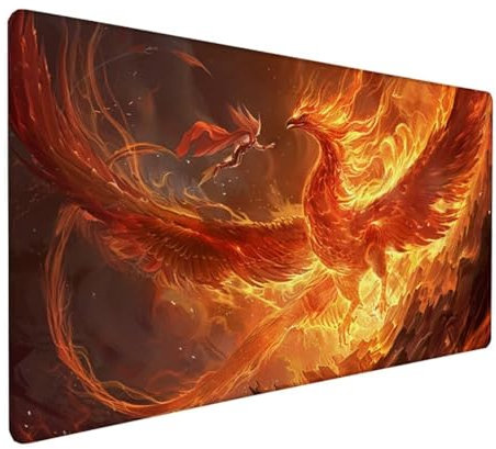 Gaming Mauspad XXL 900x300x3 mm Groß Mousepad Rot Schreibtischunterlage Tier Mouse Pad mit rutschfeste Gummibasis, Vernähte Kanten Design Wasserdicht Mouse Pad für PC Gaming Zubehör, Geschenk Z-788
