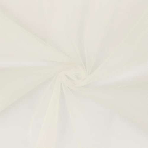 Softtüll Stoff, weicher Tüll, Tüllstoff als Meterware, Kostümstoff, Dekostoff, uni naturweiß (Länge am Stück: ab 100cm / Breite: 155cm)
