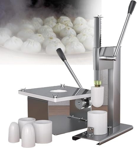 GLJTUO Machine À Brioches Semi-Automatique Commerciale, Machine À Brioches Manuelle avec 3 Pièces De Moule en Acier pour La Fabrication De Bao Chinois pour La Cuisine Au Re,