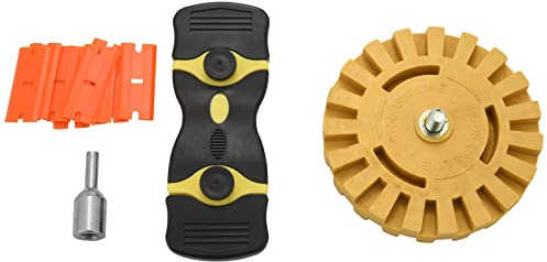 Asyduey Radiergummi Abziehbild Entferner Set 4 Aufkleber und Vinyl Entferner mit Kunststoff Rasierklingen und Bohrer Adapter