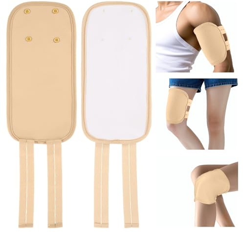 Ptwola 2 Pcs Castor Oil Pack Wrap Leakproof Caster Oils Compress Pads with Adjustable Elastic Shoulder Straps Reusable Essential Leg Care Pack for Men Women Elbow Hand Arm Thigh Leg Knee