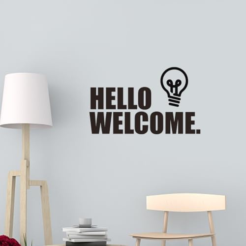 ANATTASOUL Pegatinas de Pared Hola y Bienvenido Vinilos Decorativos Adhesivos Pared Cocina Dormitorio Salón Comedor Baño(60x30cm)