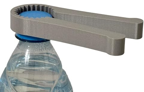 Universal Bottle Opener Tool | Easy Grip Jar Opener for 28–35mm Bottle Caps | 3D Printed Twist Assist | Lid Remover for Seniors & Arthritis | Water & Soda Bottle Grip Aid (Grey)