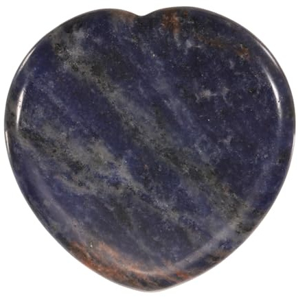 PATIKIL Pierre D'Anxiété À Effleurer Du Pouce Pour Le Stress, 1.6 Pierre De Cristal Naturelle, Pierre Précieuse Polie Sculptée À La Main Pierre De Poche Cristaux D'Anxiété, Bleu Foncé