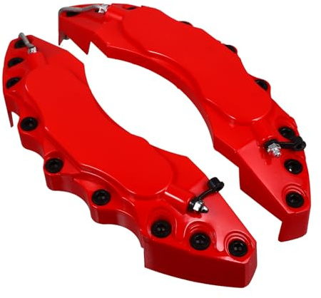 WEKADRIN Copertura Pinza Freno Auto Posteriore Rossa in ABS, Set 2 Pezzi, Coperture Estetiche per Pinze Freni, Accessori per Decorazione Ruote Veicoli, Installazione Semplice e Resistente