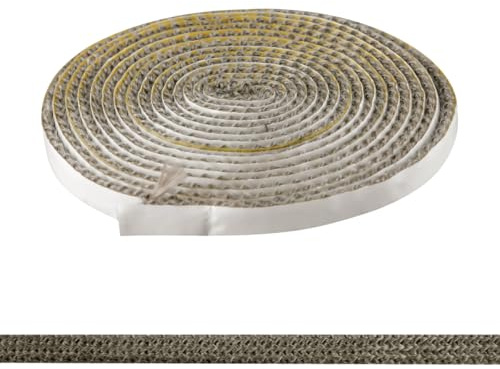 Lotsdonxia Self-Adhesive Heat-Resistant Stove Rope - Fibreglass Fire Seal Tape for Wood Burner Doors, Fireplace Glass, and Stove Gasket Replacement (2mm x 10mm x 3m)