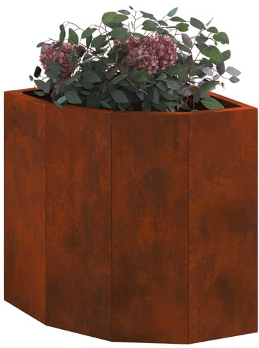 vidaXL Eckpflanzer Rostoptik 30 x 30 x 35 cm Wetterfeststahl