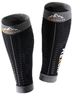 Bulevisiter Calcetines deportivos para pantorrilla, equipo de apoyo para correr y fitness, gradiente de 360°, material de nailon transpirable, para alivio de férula de espinilla, (negro, S, S)