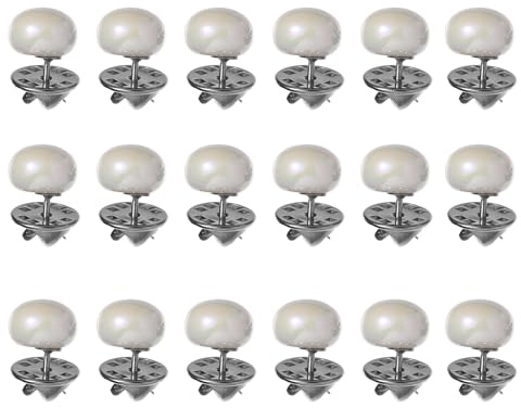 SHERCHPRY 20 Pezzi Bottone di Sicurezza Spilla in Metallo per Donna, Pulsante Istantaneo Perla per Camicie e Cardigan, Accessori Anti-scopertura per Abbigliamento Femminile