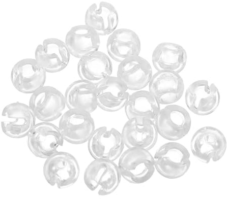 Veemoon Hebillas de Tope Transparentes para Cadena de Cuentas de 4.5 Mm, 25 Piezas, Accesorios para Persianas, Fijador de Cuentas para Cortinas, Tope para Cadena de Persianas, Ajuste