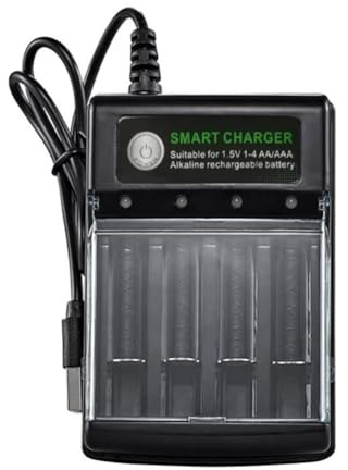NONDK 4-Platser USB-Batteriladdare för Uppladdningsbart Batteri AA AAA AAAA 1,5V Alkaline 14500 10440 16340 10440 3,2V Laddning