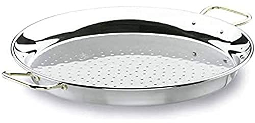 LACOR 60146 - Paellera Valenciana 46cm 12 raciones Acero Inoxidable | En acero inoxidable, para arroces y paellas de gran formato; ideal para cocina profesional y uso diario en casa