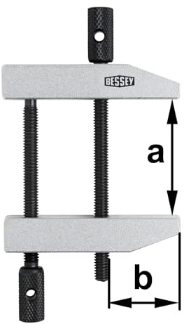 BESSEY Parallel-Schraubzwinge PA70 | 87 mm Spannweite | 50 mm Ausladung | Paralleles und materialschonendes Spannen für exakte Ergebnisse ohne Verzug bei Montage- und Verleimarbeiten