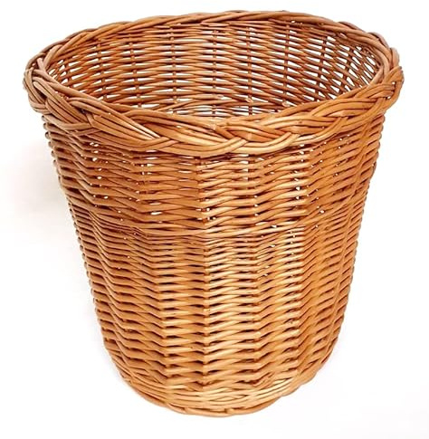 Tigana Papierkorb Abfallkorb Mülleimer Übertopf aus Weide Natur Rund Ø 34 x 30 cm Hoch 7010843