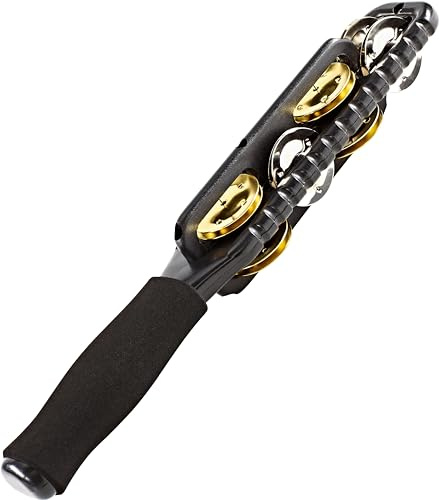 Professional Multi Jingle Stick Tambourine Musical Instrument — NOT MADE IN CHINA — Handheld, 2-YEAR WARRANTY