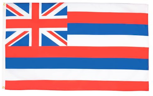 AZ FLAG Flagge Hawaii 90x60 cm Polyester 100D 2 Ösen | Für innen und außen Hawaiische Bundesstaat dekorative Flagge doppelte Nähte und verstärkte Kanten mit Metallösen