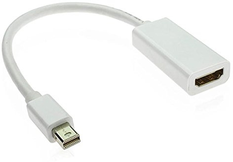Cable y funda Mini Display Port Adaptador para Apple Mac Air, Pro, Mini, Mac HDMI Plug [Mini DisplayPort Display Port DP a HDMI Adapter], 2 unidades