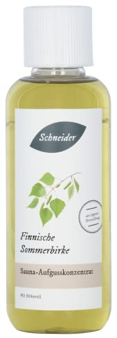 Saunabedarf Schneider Sauna Aufguss Konzentrat Finnische Sommerbirke - 250ml, naturreine, ätherische Öle, wohltuender Saunaaufguss & langanhaltendes Dufterlebnis