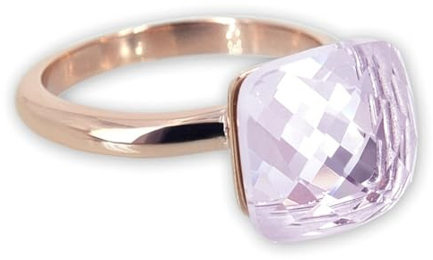 Nobel Damen-Ring Rosegold Rosa Kristall Cocktailring Zusteckring für Frauen SCHMUCK