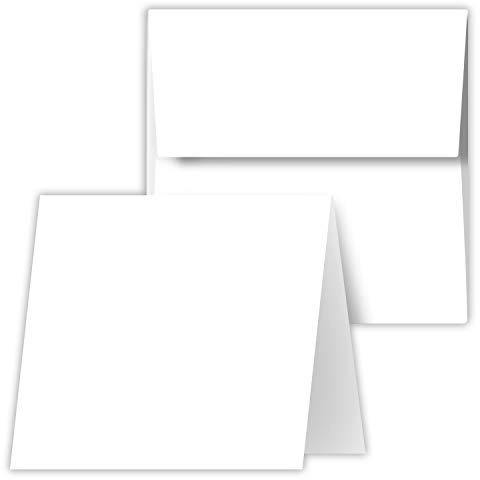 Square Greeting Cards Set - White Blank Half Fold Cards with Envelopes – Great for Greetings, Thank You and Invitation Cards | 5.25 x 5.25 Inch Card Stock W/ 5.5 x 5.5 Envelopes | 25 Sets per Pack