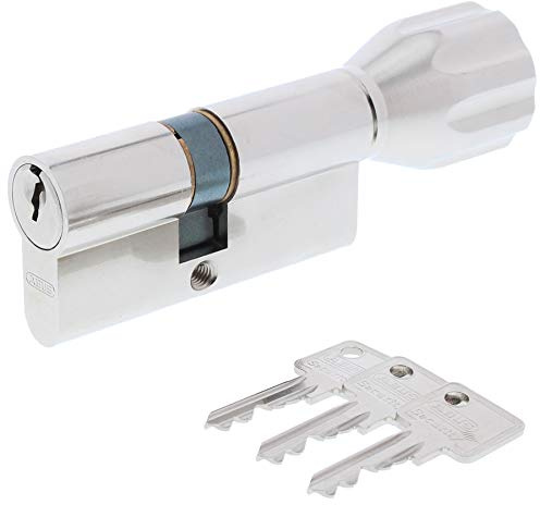 ToniTec Set aus einem Abus Türschloss Schließzylinder A93K mit Knauf + ToniTec Schloss Pflegespray 35/40K mm