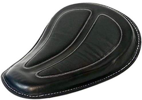 REAL Genuine Leather Black SOLO Spring Seat HARLEY Softail Deluxe Slim Heritage Dyna Street Fat Bob Low Rider Wide Glide XL Sportster XL883 XL1200 Iron Low Roadster BOBBER Ref Saddle 52000279